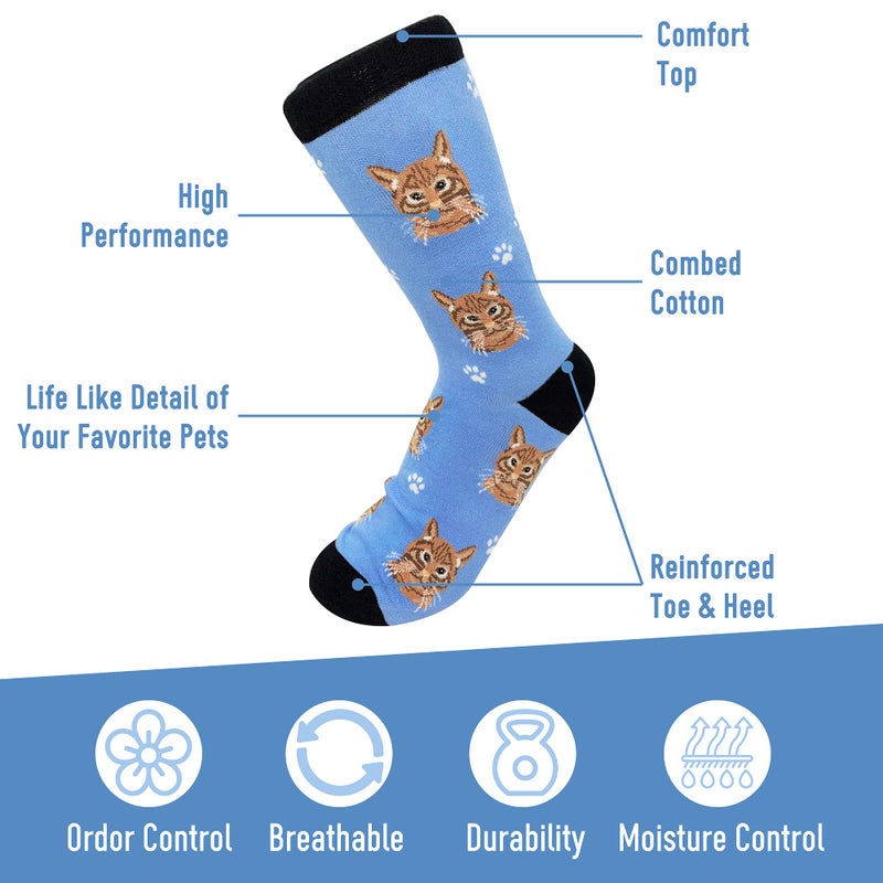 E&S Pets Orange Tabby Cat Breed Socks Unisex Sock Daddy by E&S Pets - Image 3